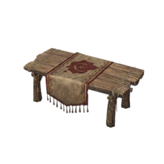 Velvet-Covered Wood Table